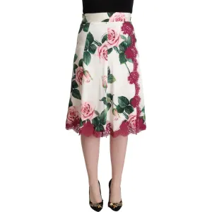 Dolce & Gabbana Elegant Floral A-Line Midi Skirt