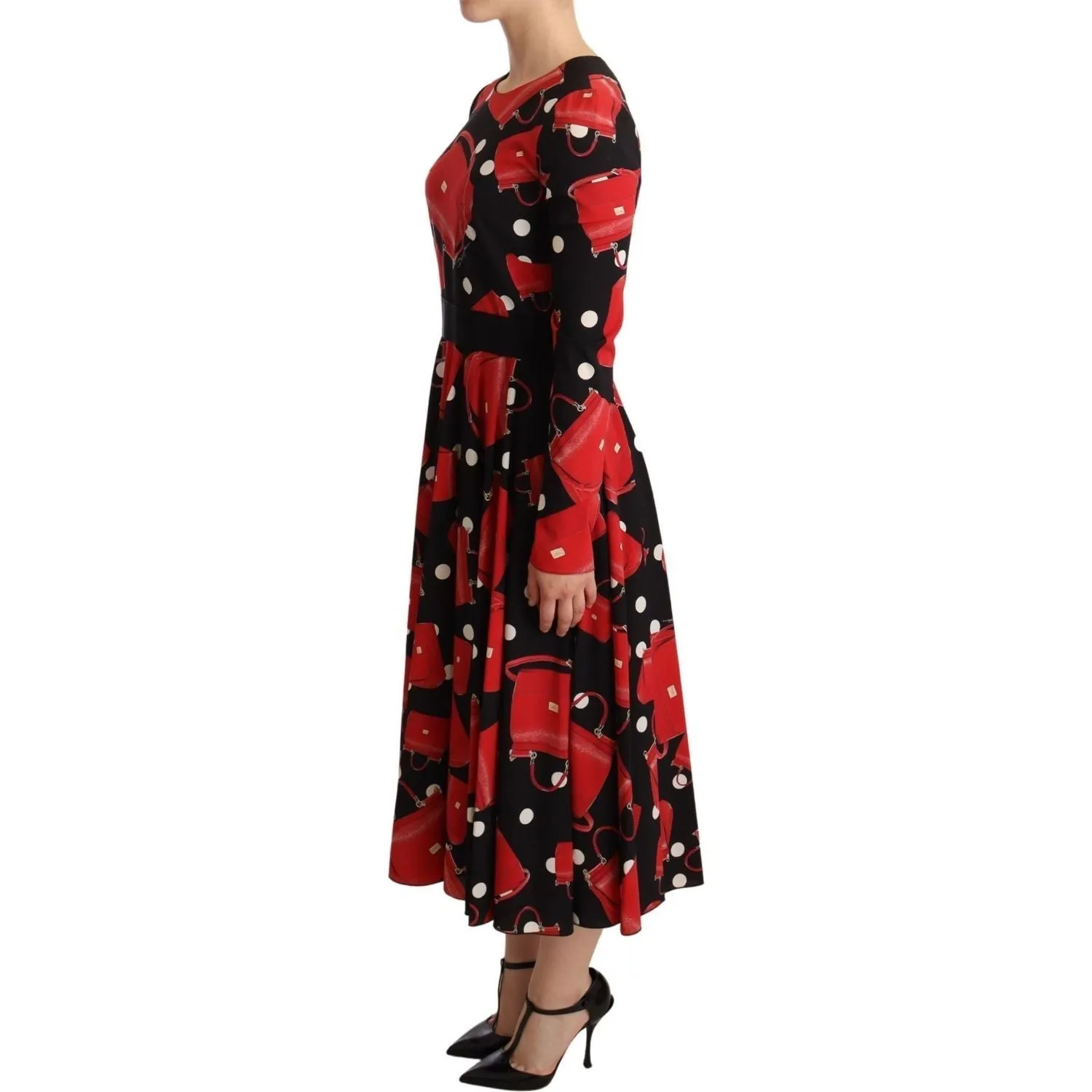 Dolce & Gabbana Elegant Sicily Print Flared Midi Dress