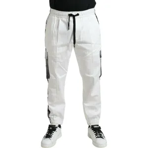 Dolce & Gabbana Elegant White Cotton Blend Jogger Pants