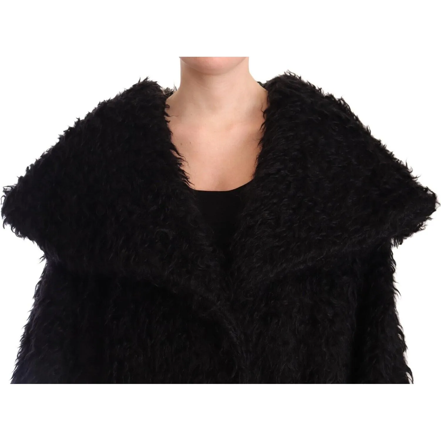 Dolce & Gabbana Sleek Runway Fur Cape Trench Jacket