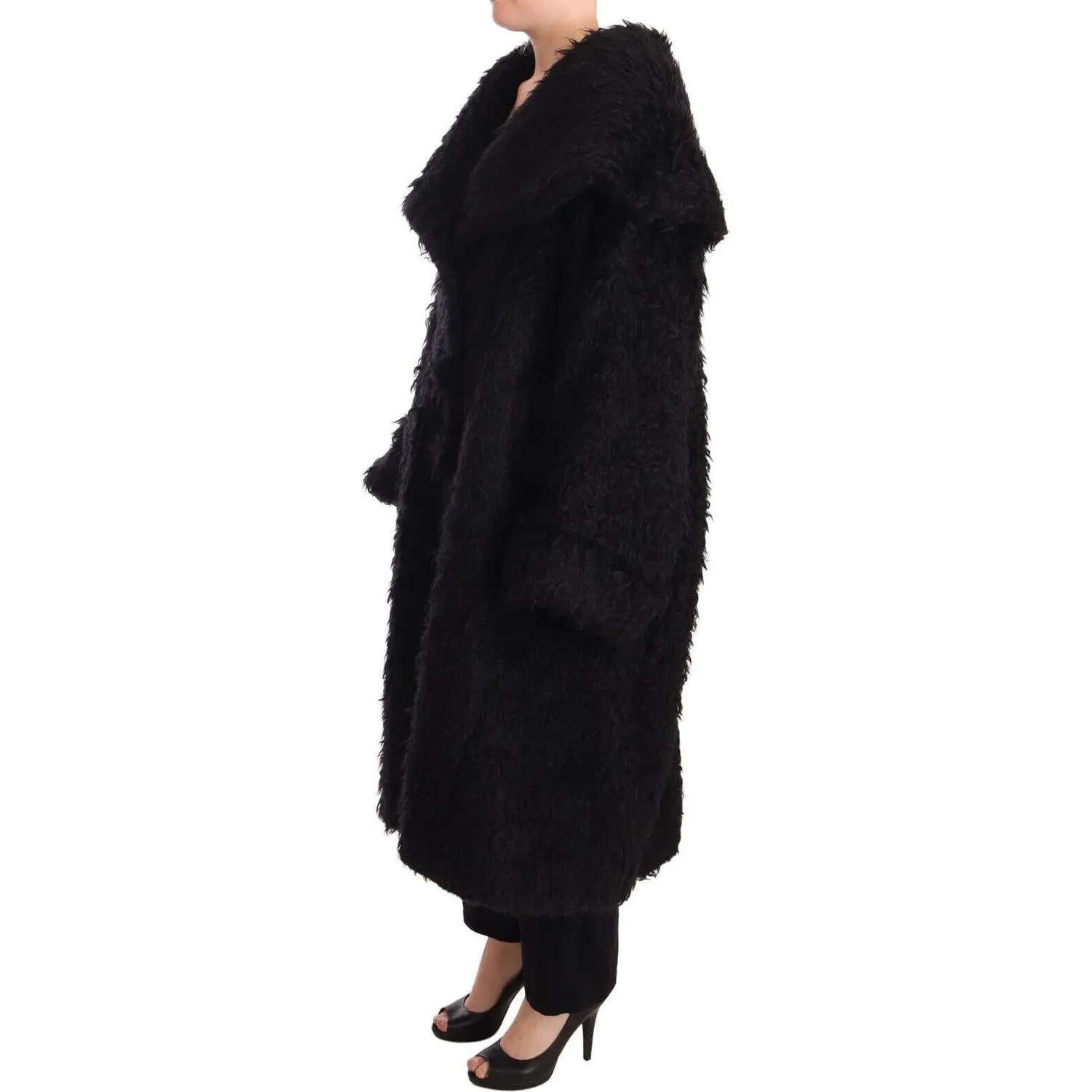 Dolce & Gabbana Sleek Runway Fur Cape Trench Jacket