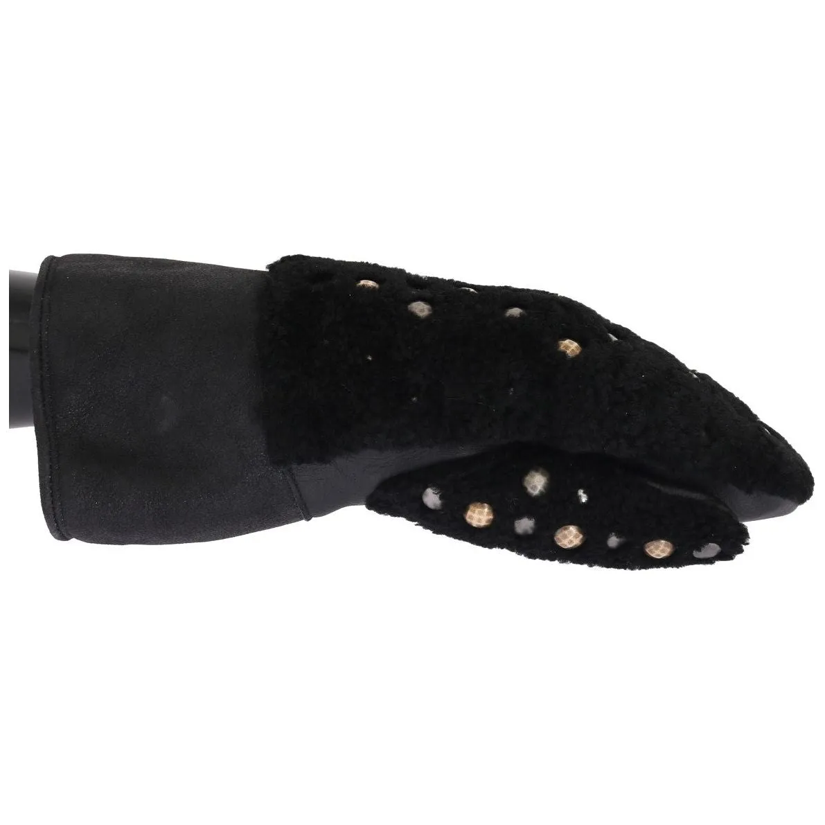 Dolce & Gabbana Studded Black Leather Gentleman's Gloves