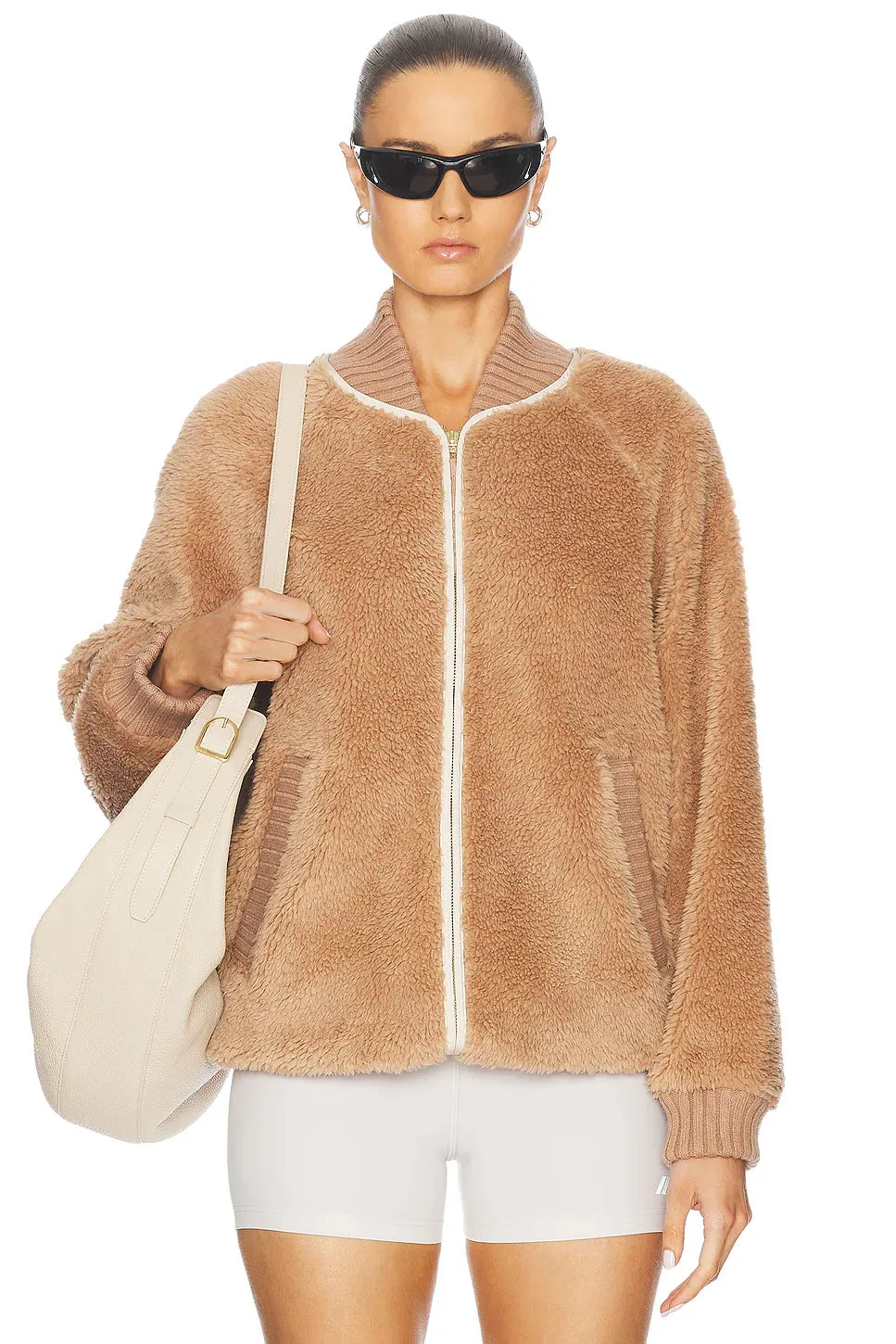 Ella Longline Sherpa Bomber Jacket