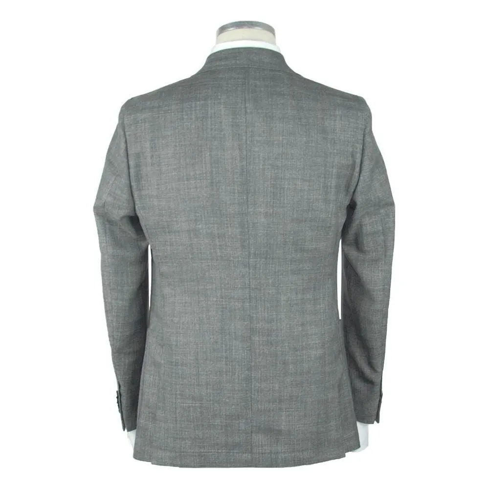 Emilio Romanelli Gray Wool Men Blazer