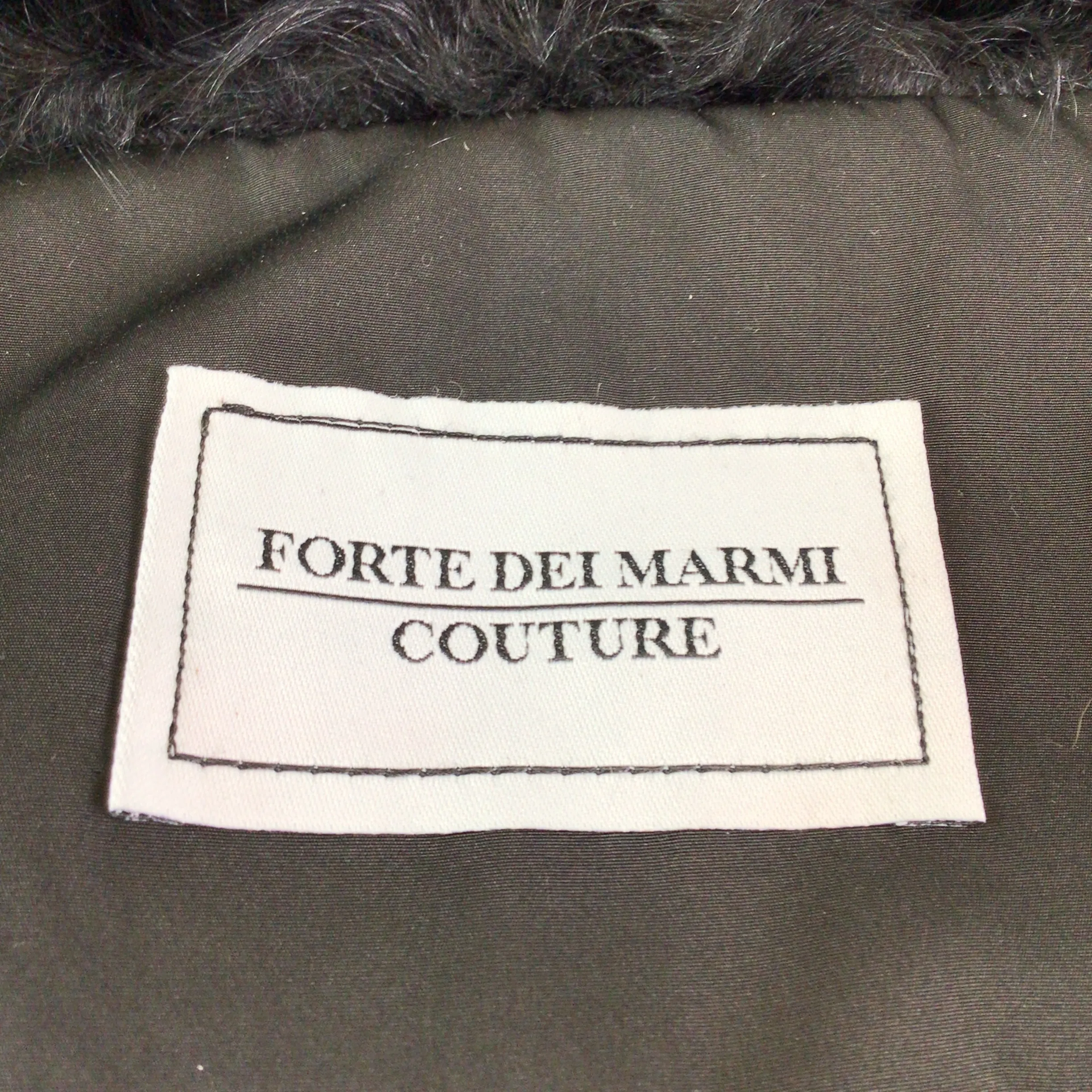 Forte Dei Marmi Couture Black Lamb Fur Collar Full Zip Jacket