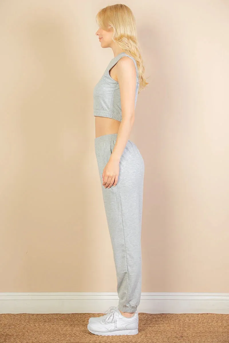 French Terry Elastic Waist Tank Top & Joggers Set (CAPELLA)