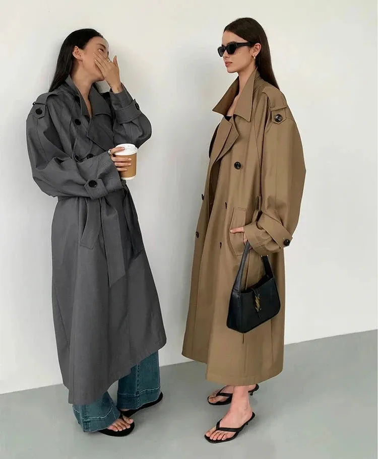 Gema Oversized Khaki Trench Coat