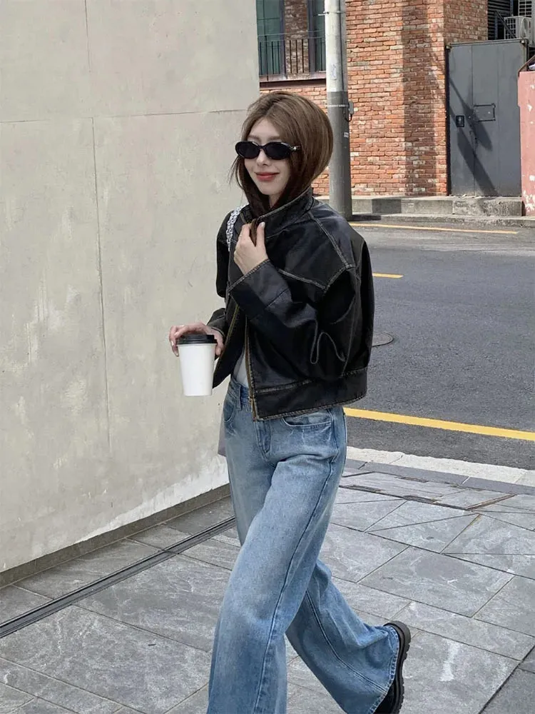 Girlary Woman Jeans American Style Denim Gyaru Pants New Trend Trousers All-match Sweatpants Streetwear Cargo Pants Bell Bottoms