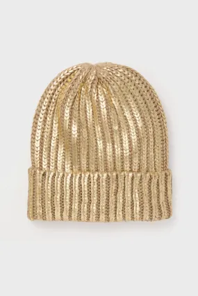 Gold Metallic Winter Hat