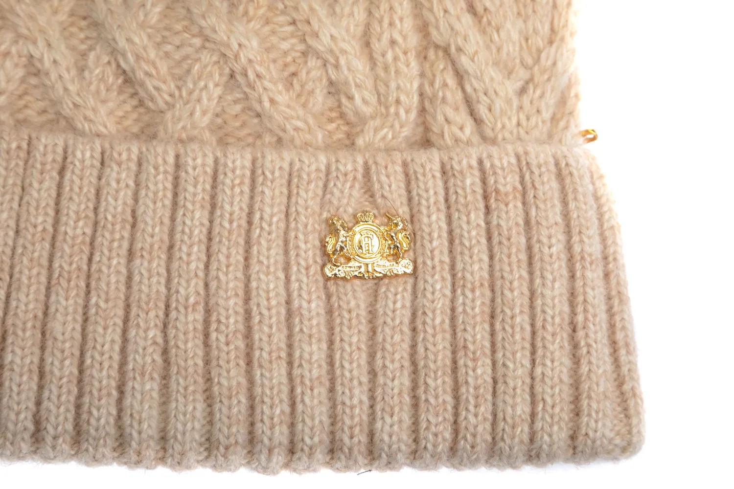 Holland Cooper Windsor Ladies Bobble Hat in Oatmeal Marl