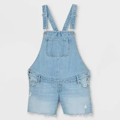 Isabel Maternity Denim Shortalls Jeans Rompers Short Jumpsuit