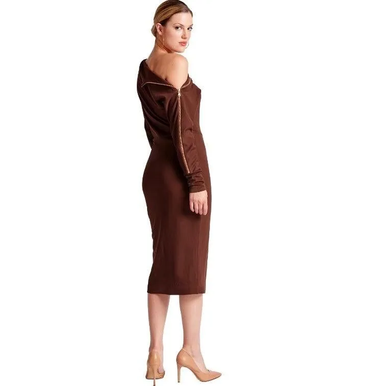 Josefa Asymmetric Dress - Long sleeve convertible midi dress