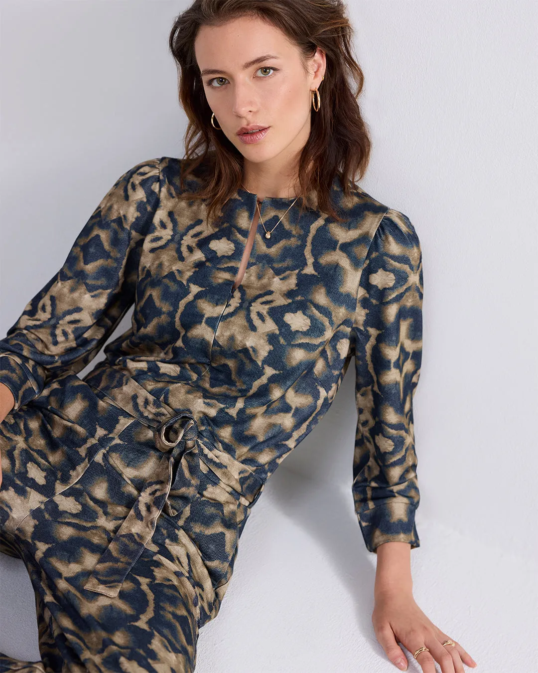 Kaleidoscope Print Jumpsuit in Olive