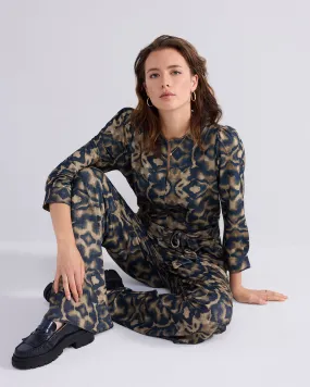 Kaleidoscope Print Jumpsuit in Olive