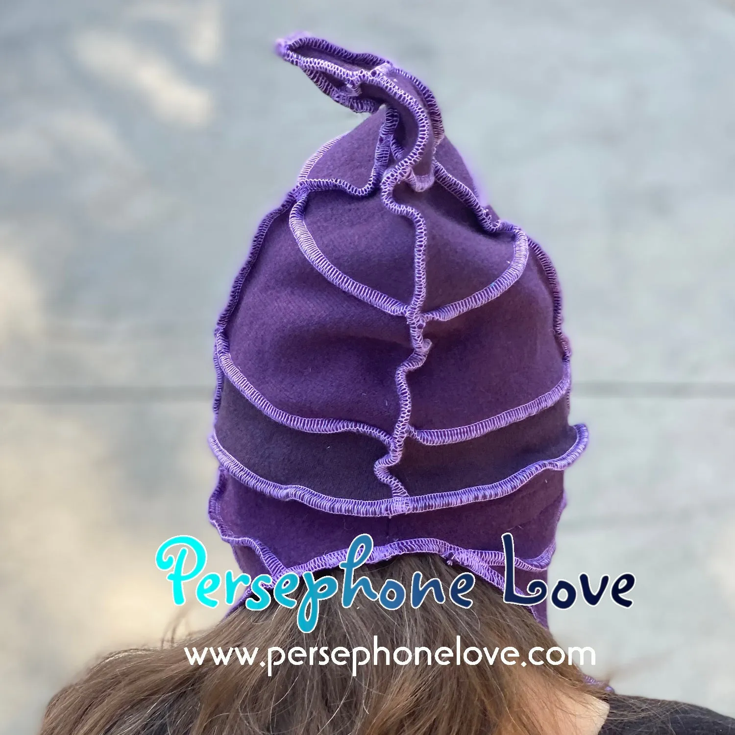 Katwise inspired purple 100% felted cashmere pixie elf hat-LARGE-1447