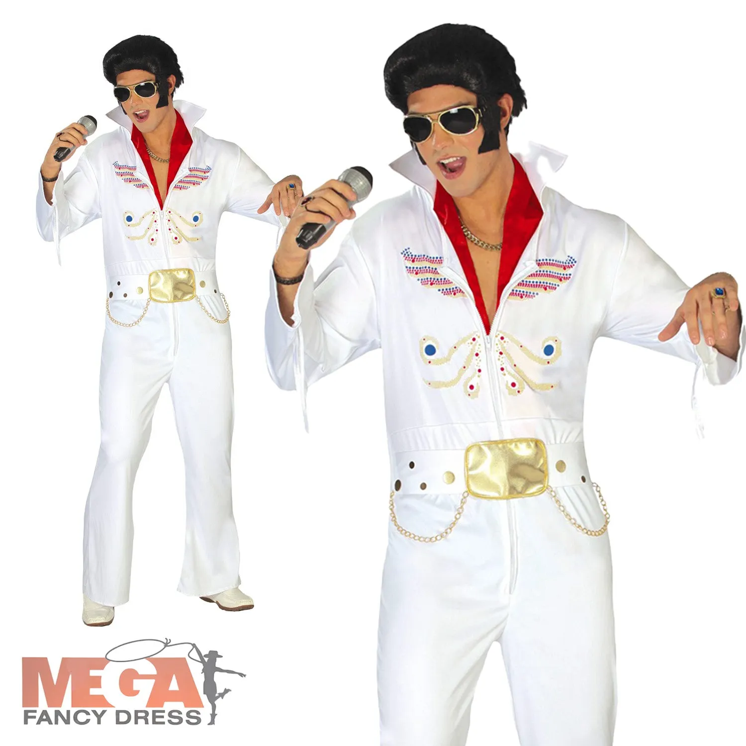 King of Rock Men's Elvis Inspired Fancy Dress Costume