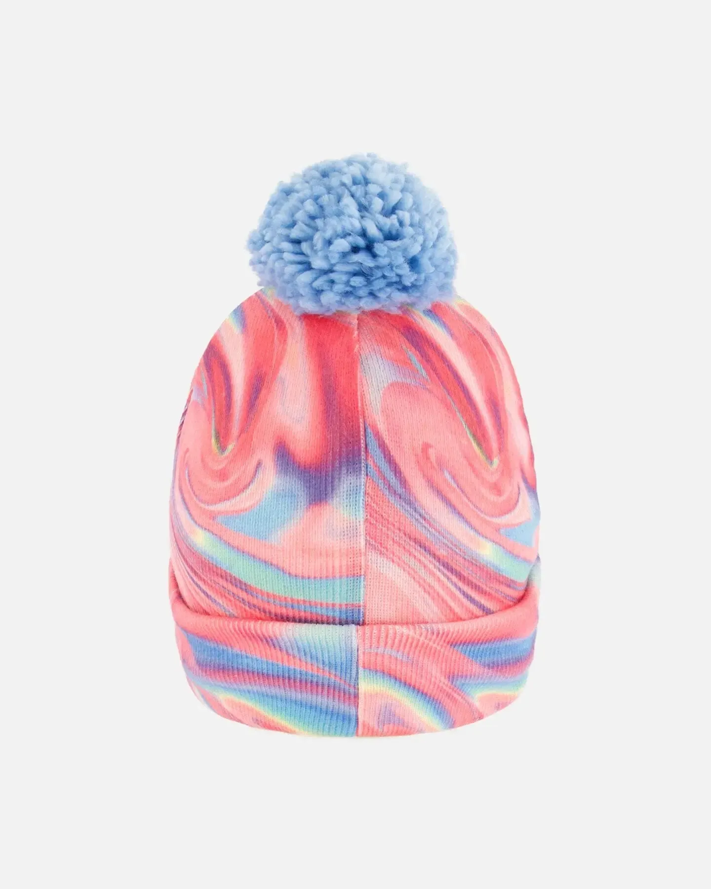 Knit Hat Pink And Air Blue Marble