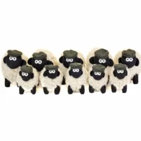 Knitted Sheep Collectable with Green Tweed Cap