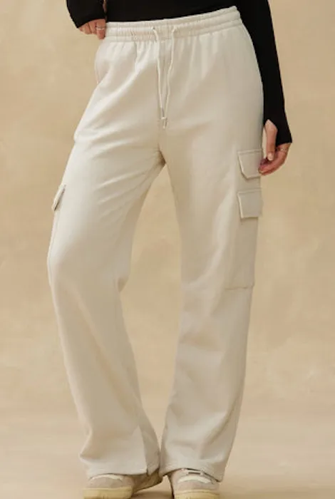 Kuwalla Tee Relax Cargo Wide Leg Pant - Cream