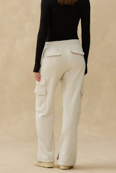 Kuwalla Tee Relax Cargo Wide Leg Pant - Cream