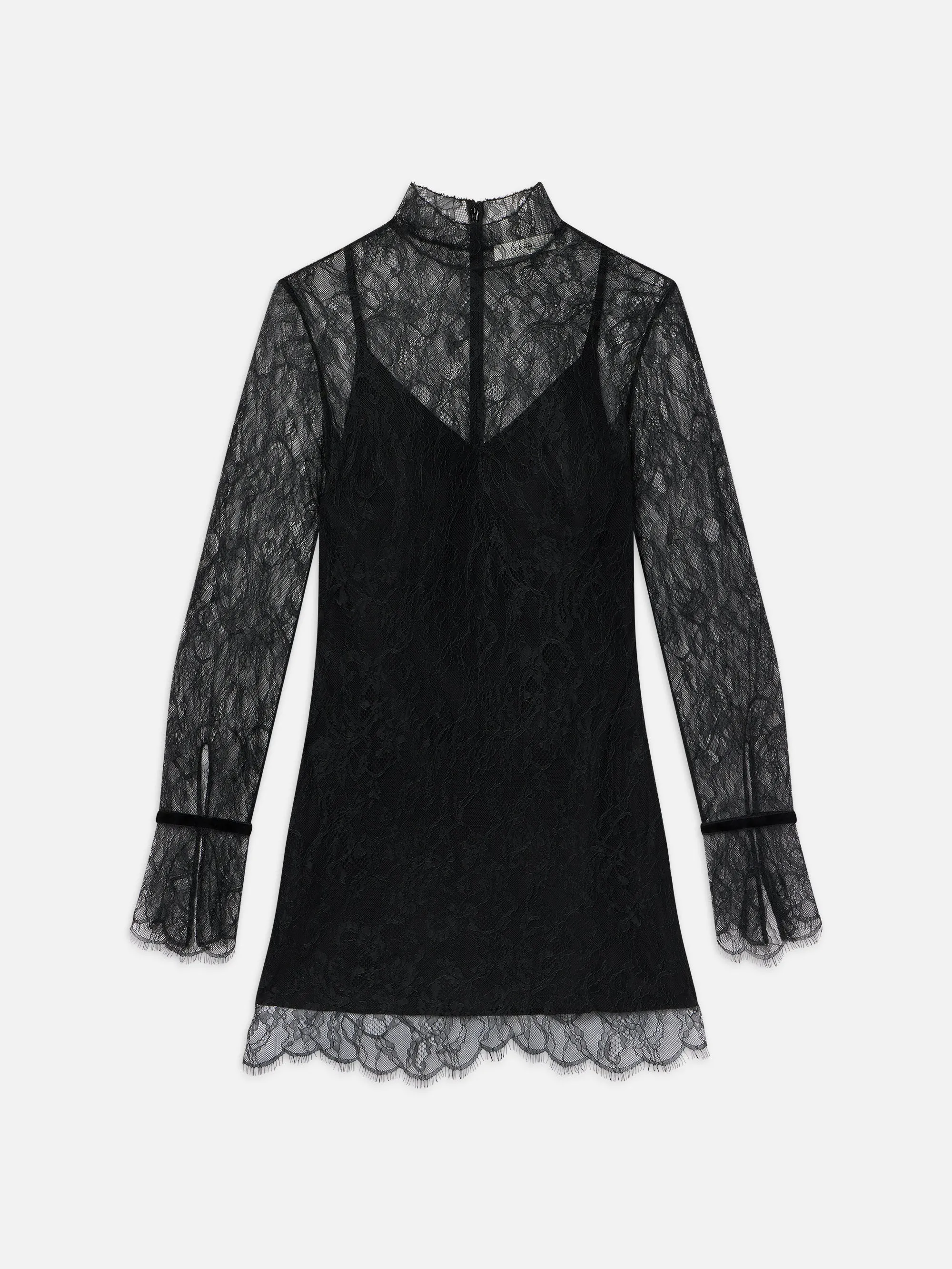 Lace Shift Dress -- Black