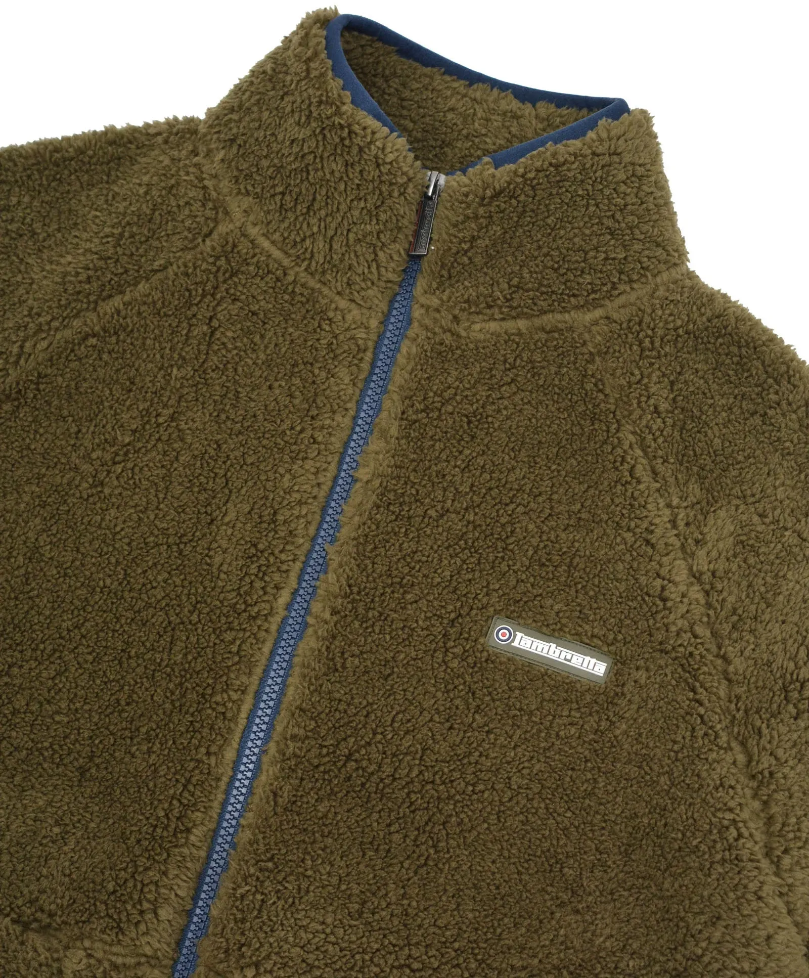 Lambretta Sherpa Mens Fleece Jacket - Green