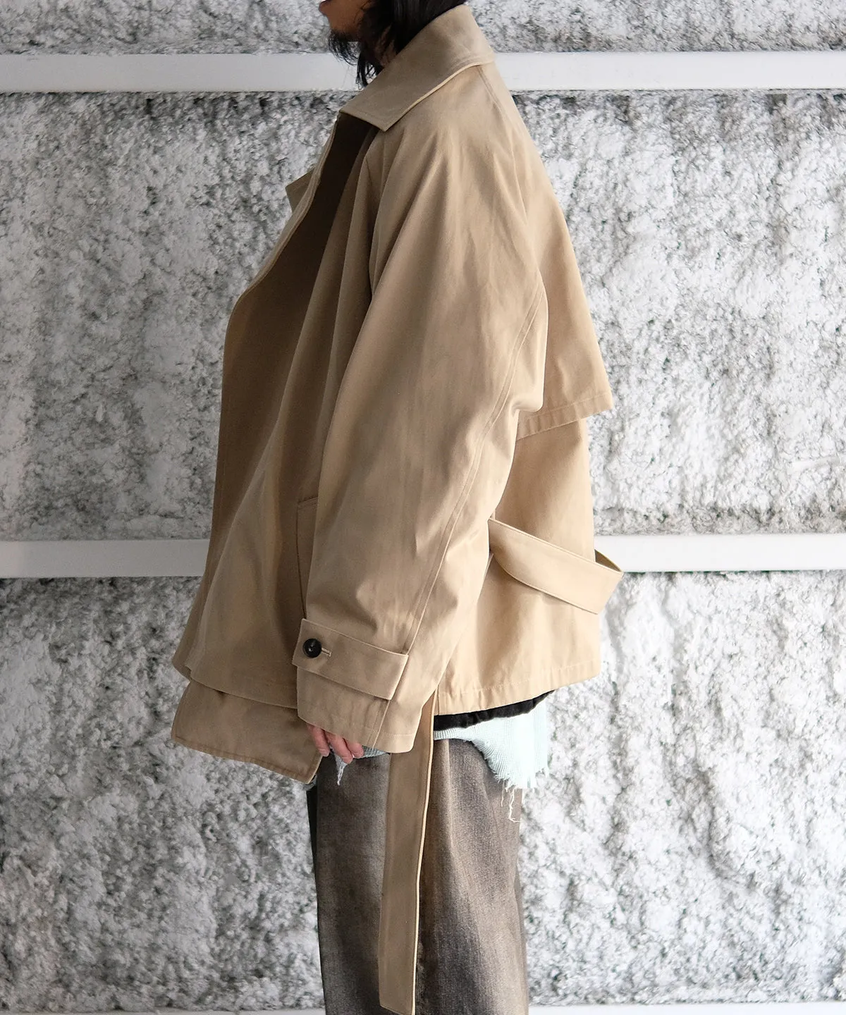 LAST1 >> Short Trench Coat - Blanc YM