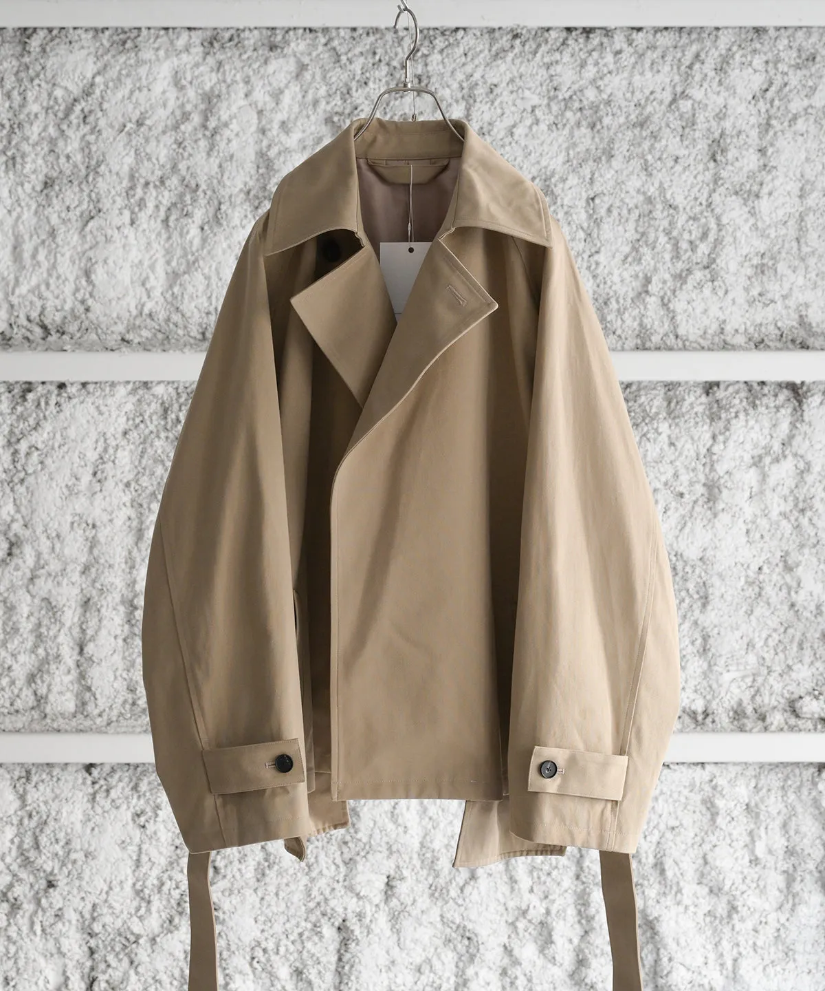 LAST1 >> Short Trench Coat - Blanc YM