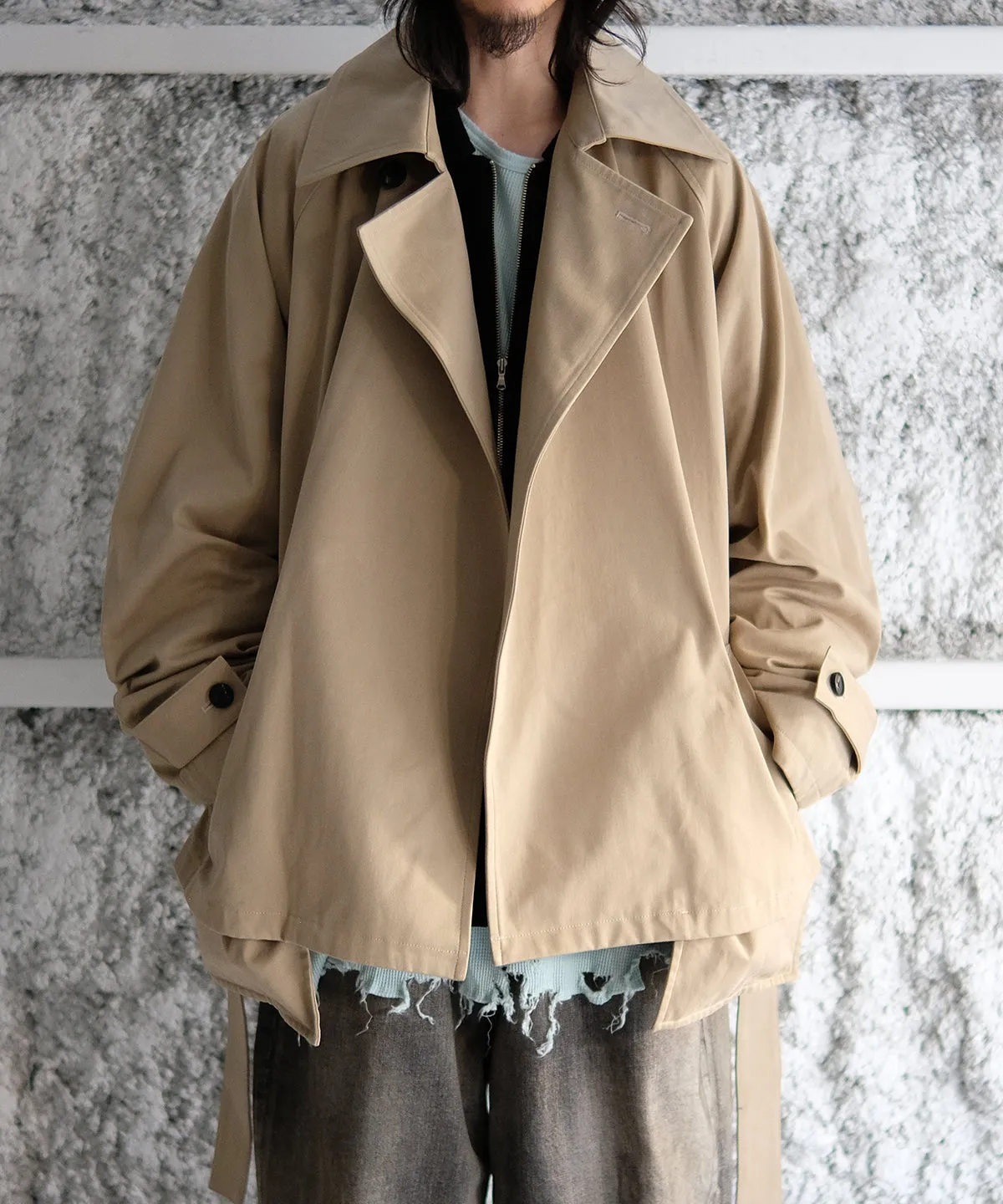 LAST1 >> Short Trench Coat - Blanc YM