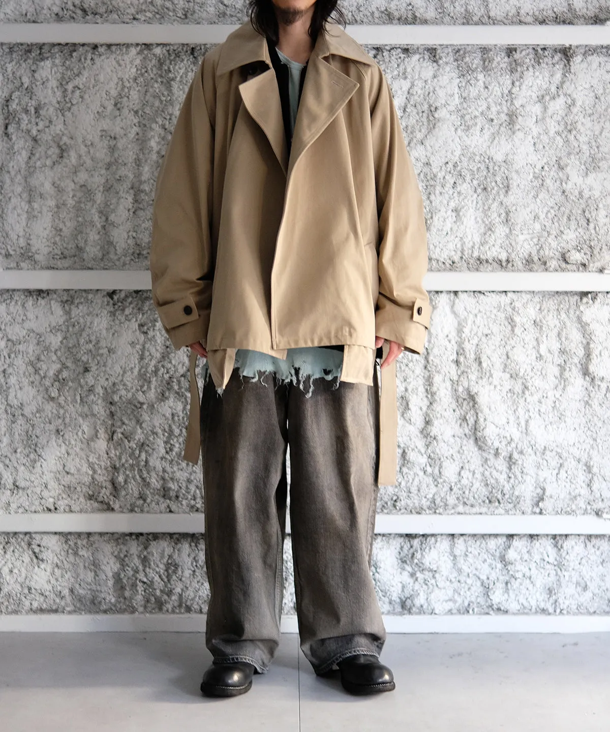 LAST1 >> Short Trench Coat - Blanc YM