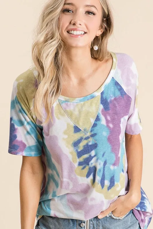 Lavender Blue Tie Dye Top