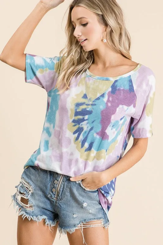 Lavender Blue Tie Dye Top