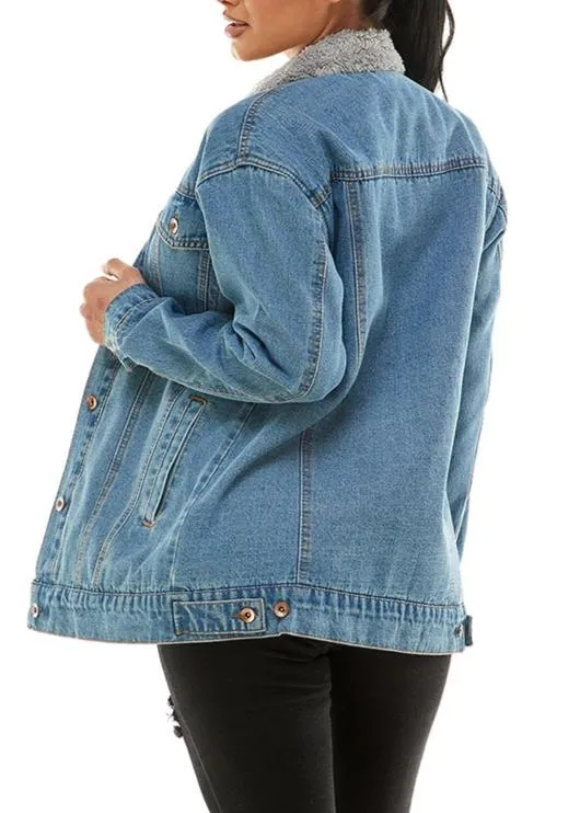 Lenna Sherpa Lined Denim Jacket