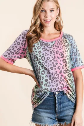 Leopard Raglan Sleeve Top