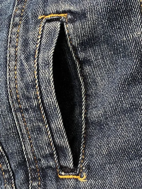 Levi's giubbotto da ragazzo con pelliccia sintetica interna Sherpa Trucker 9EB220-MAG-LW blu medio