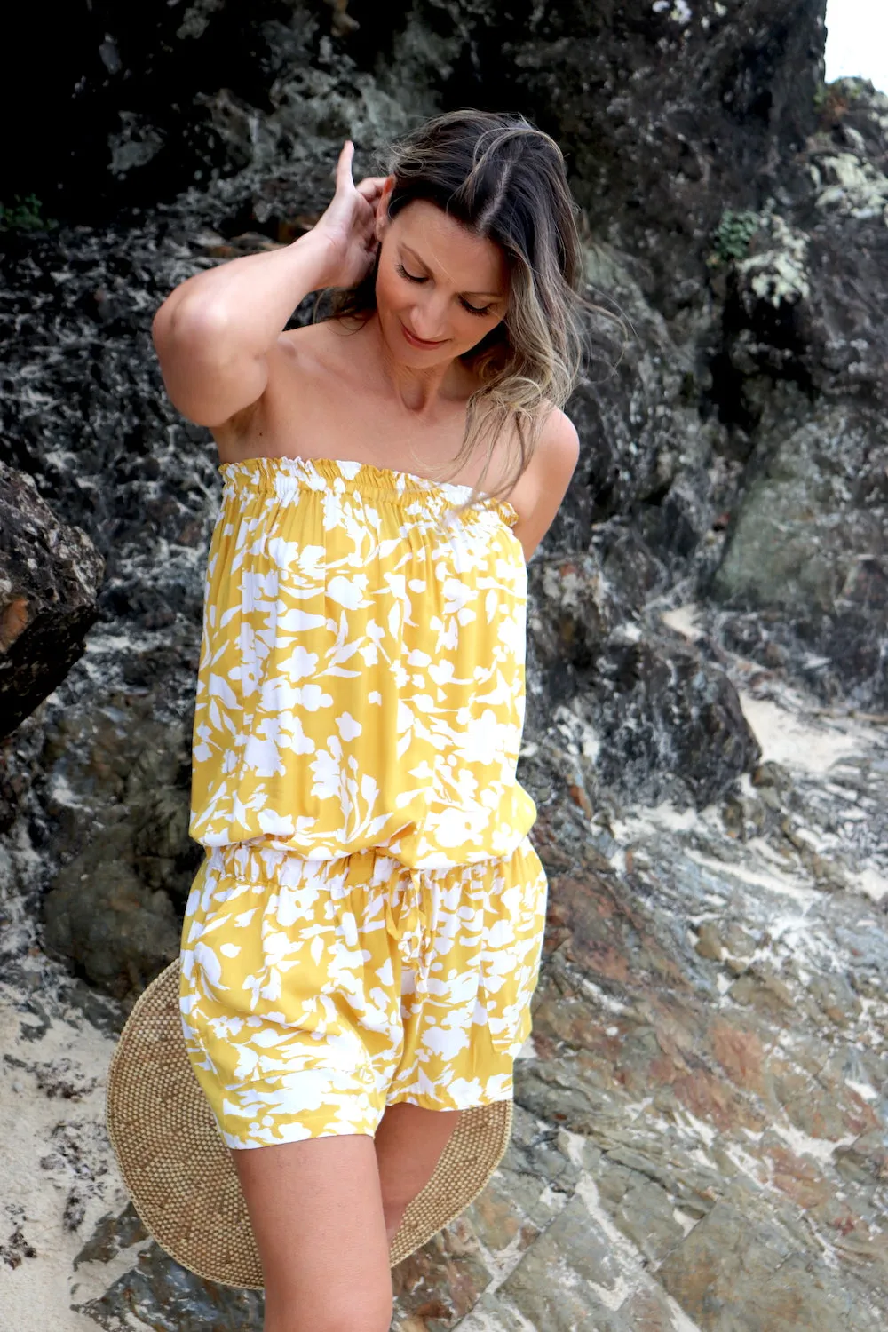 Maldives Short Jumpsuit In Promise Land Mustard