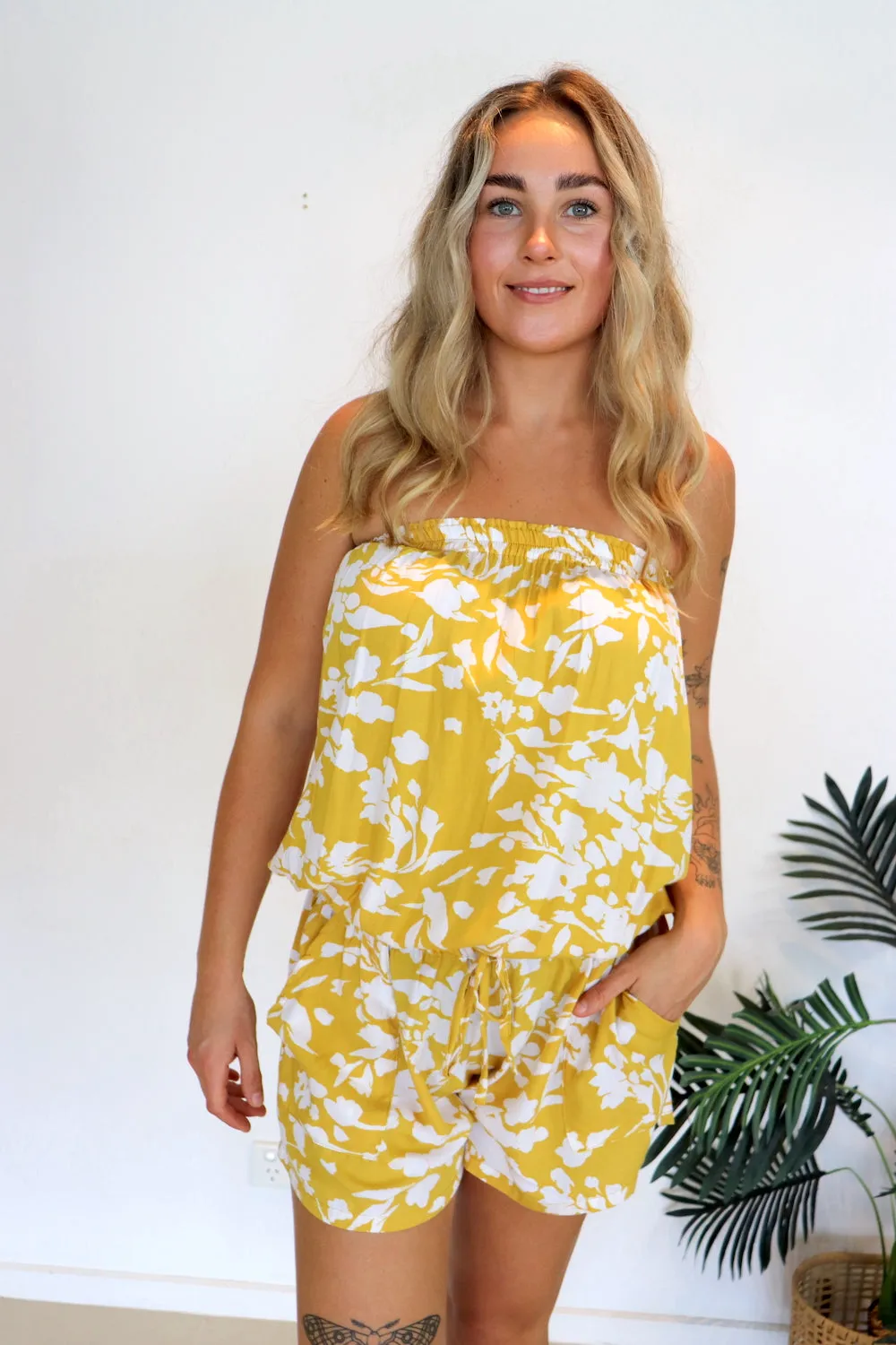 Maldives Short Jumpsuit In Promise Land Mustard