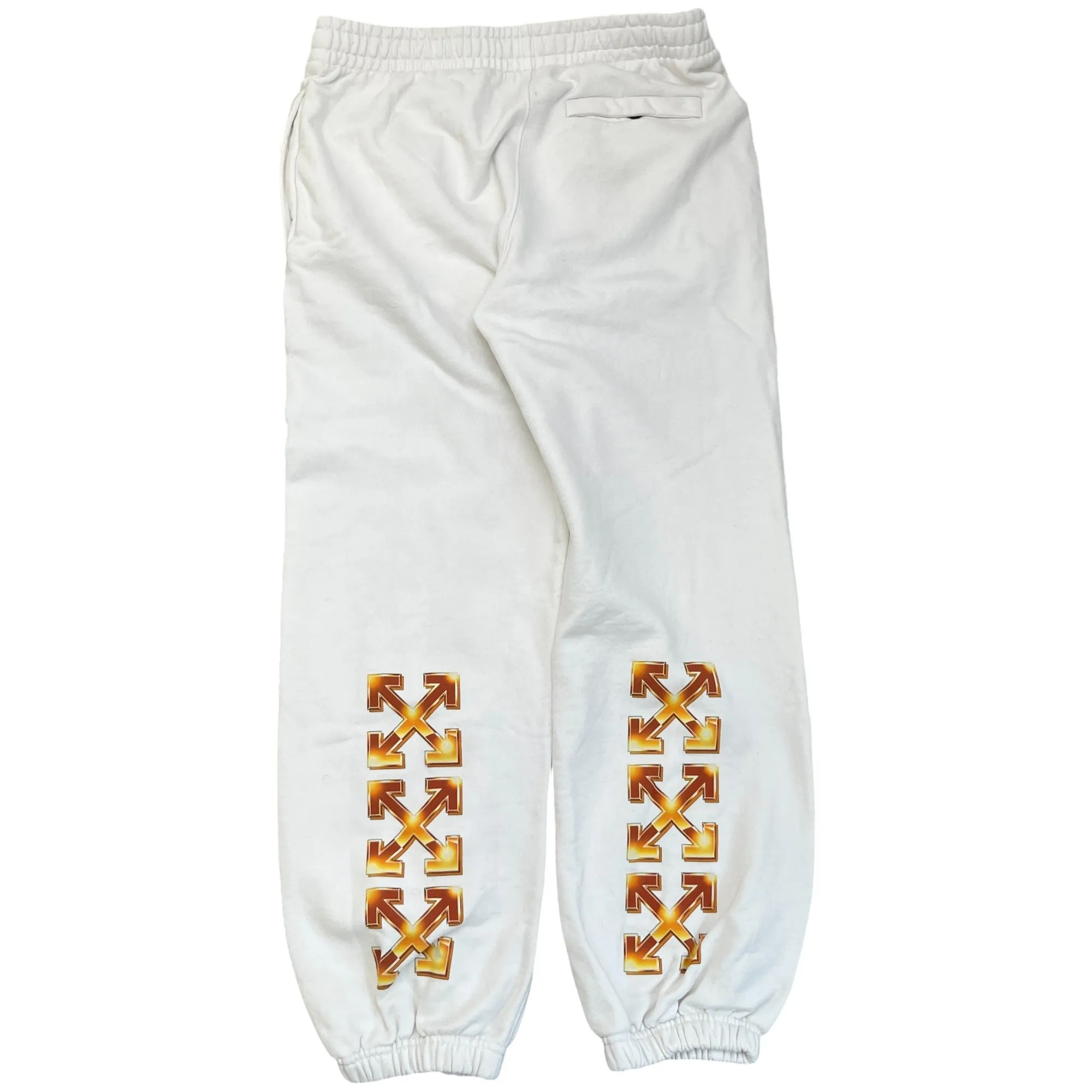 Men's Arrow Logo Joggers White Size L