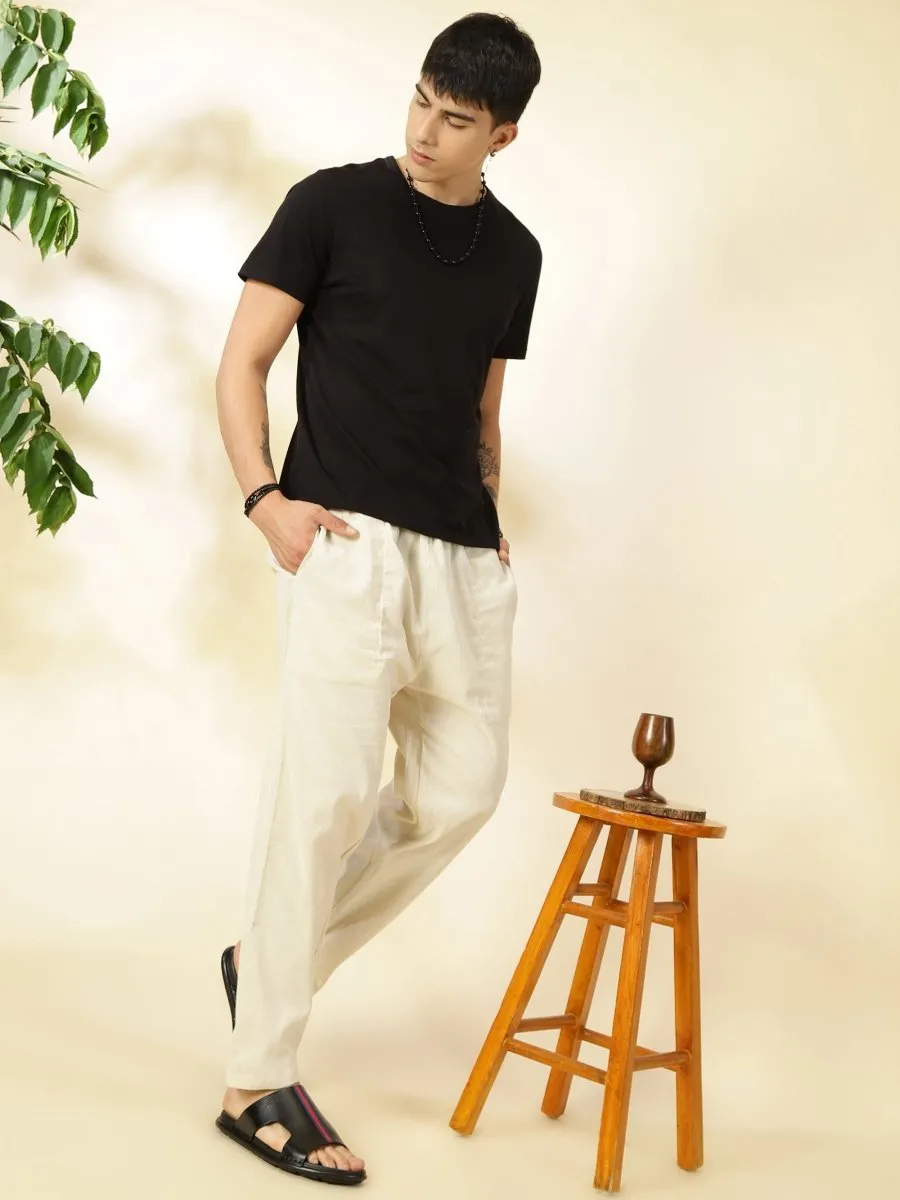 Men's Lounge Pant | Cream | Fits Waist Size 28 to 36 inches