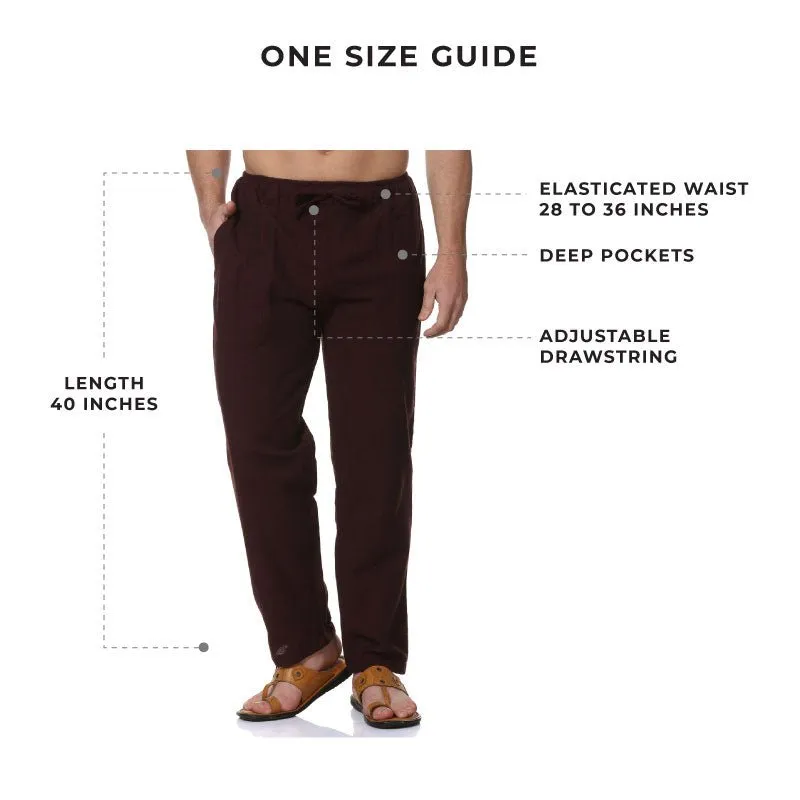 Men's Lounge Pant | Maroon | Fits Waist Size 28" to 36"