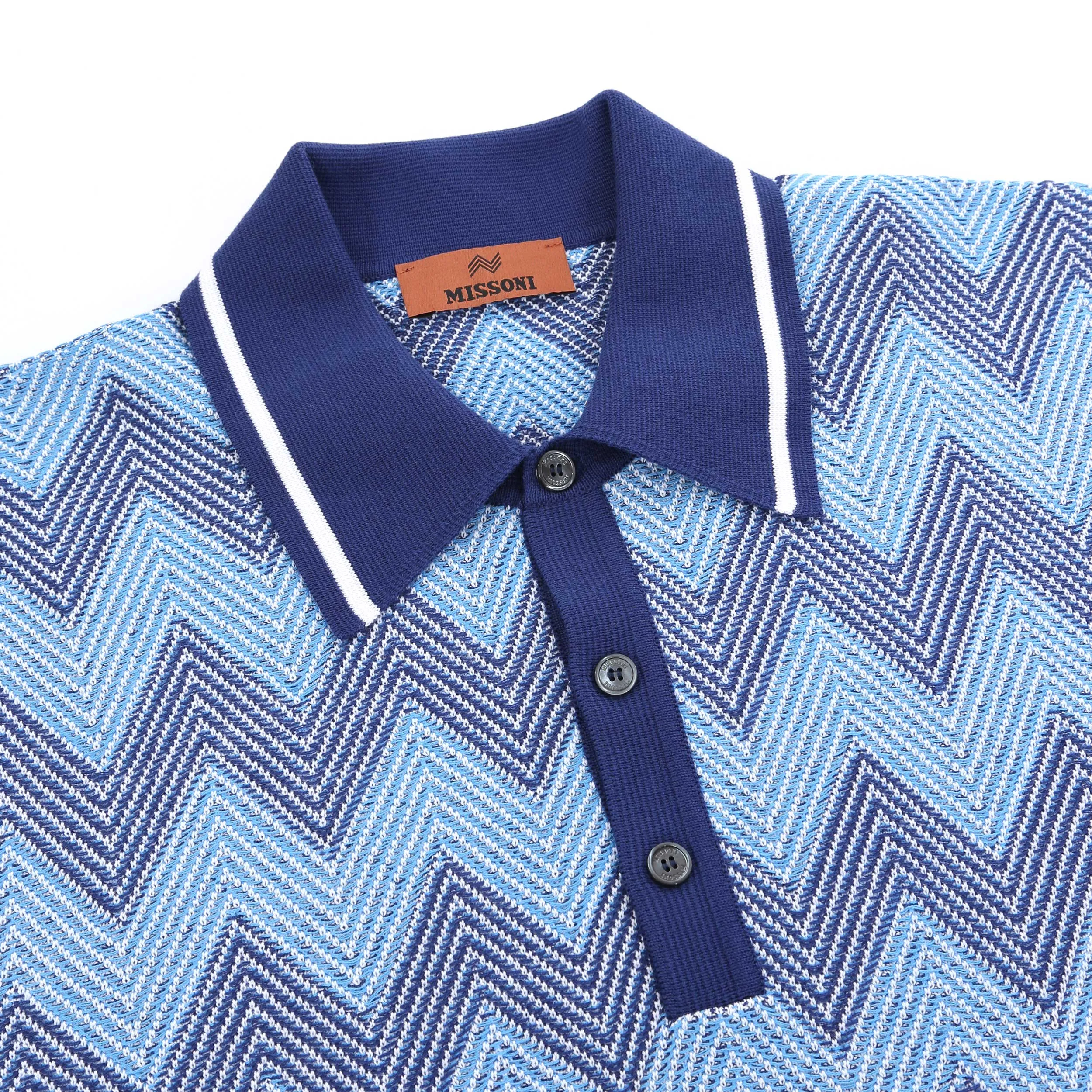 Missoni Zigzag Polo Shirt in Blue