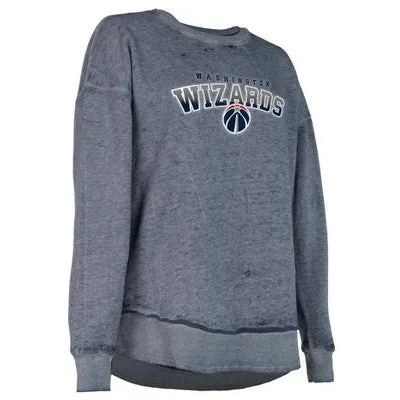 New - NBA Washington Wizards Women's Ombre Arch Print Burnout Crew Neck Fleece Sweatshirt - M