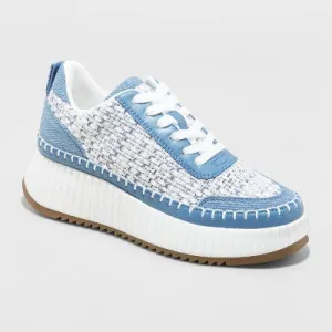 New - Universal Thread Women's Low Top Woven Lace Up Sneakers Memory Foam