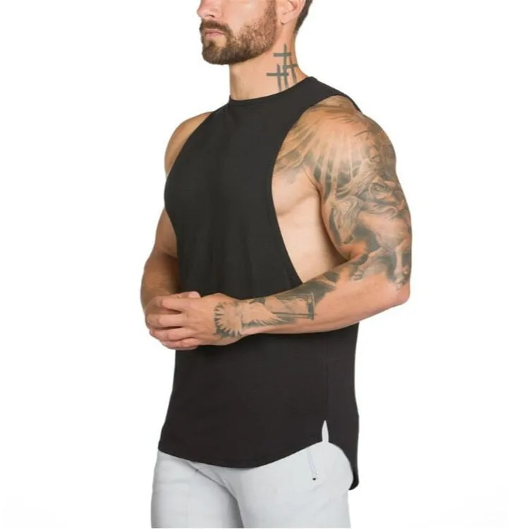 Nsqured Solid Cotton Gym Stringer Tank Top for Men