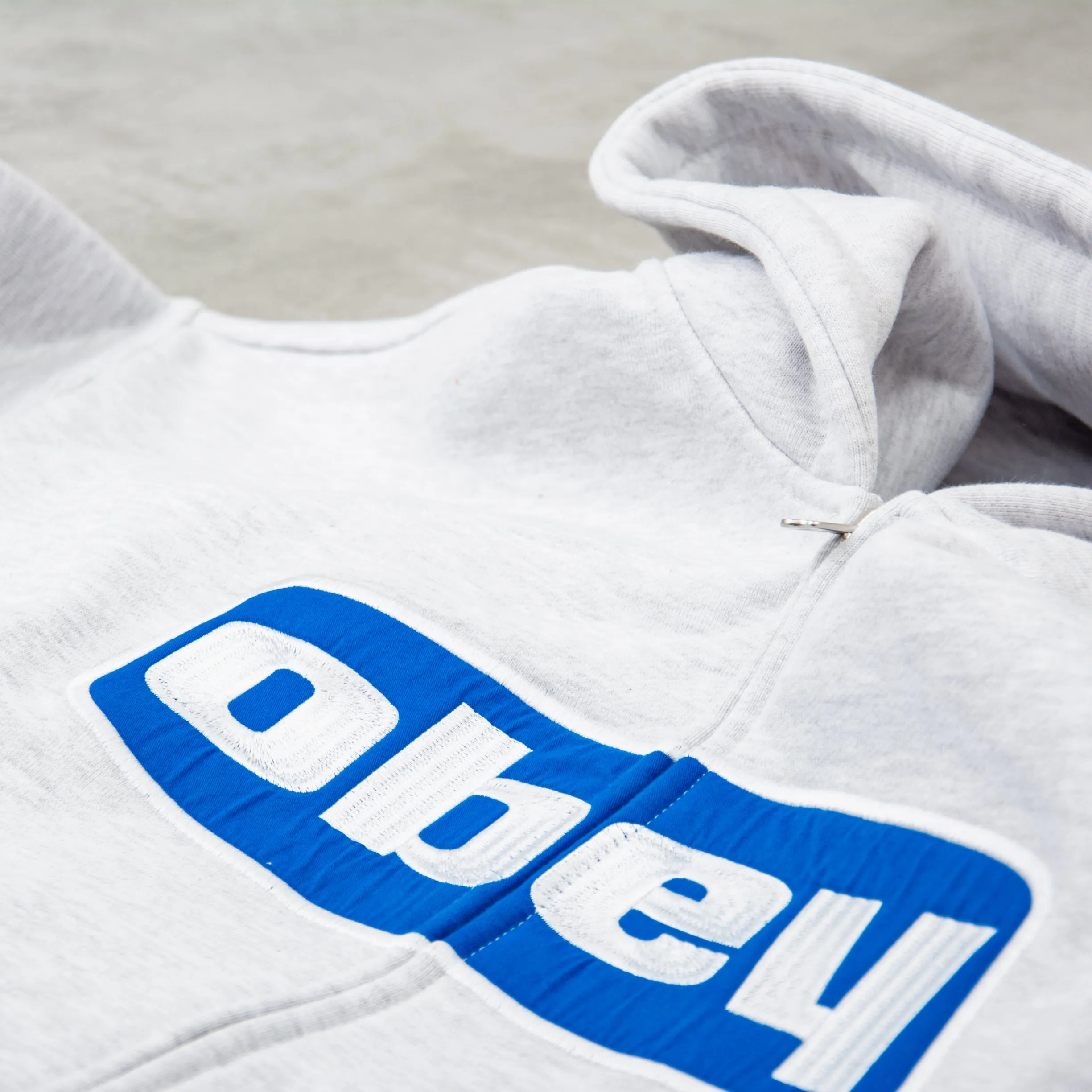 Obey Boxed In Extra Heavy Zip Hood - Ash Grey