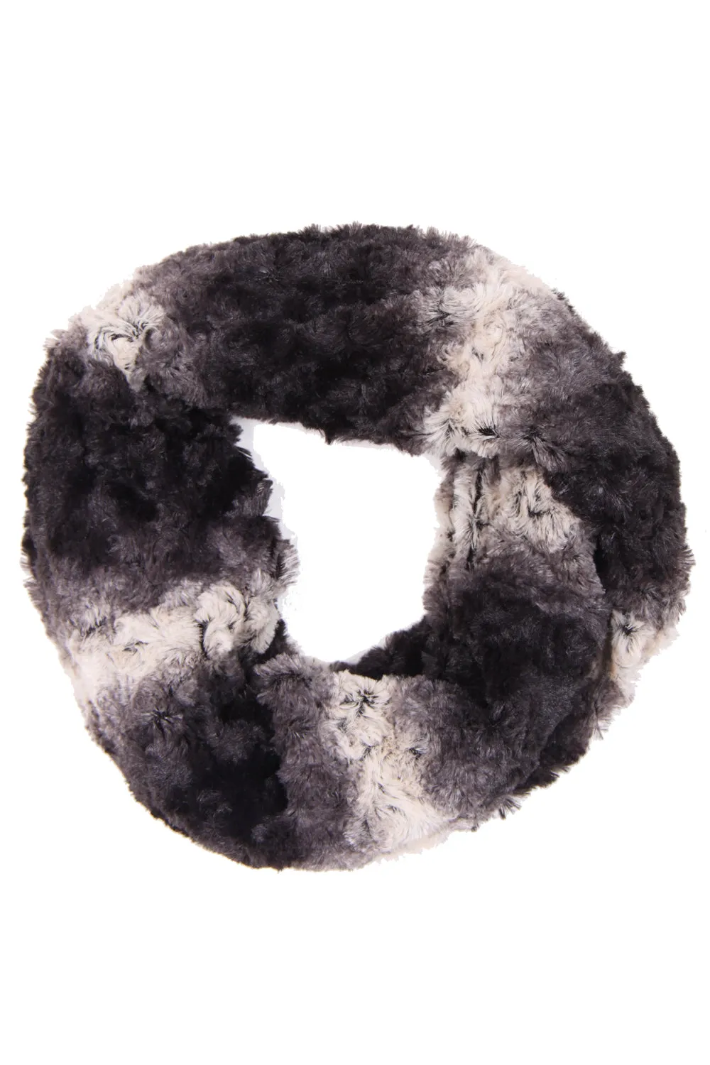 Ombre Rose Textured Soft Faux Fur Snood