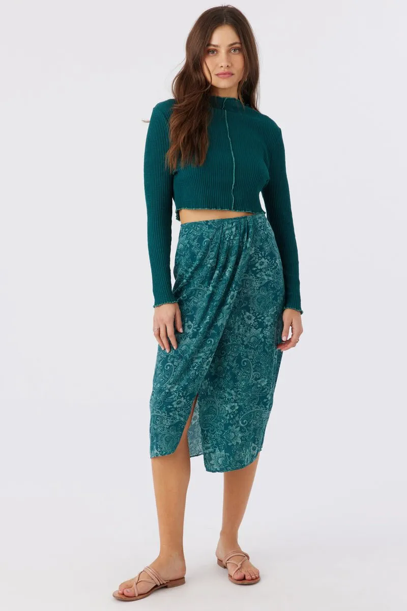 O'Neill "Corrine" Women's Satin Midi Skirt