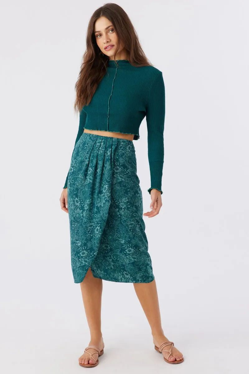 O'Neill "Corrine" Women's Satin Midi Skirt