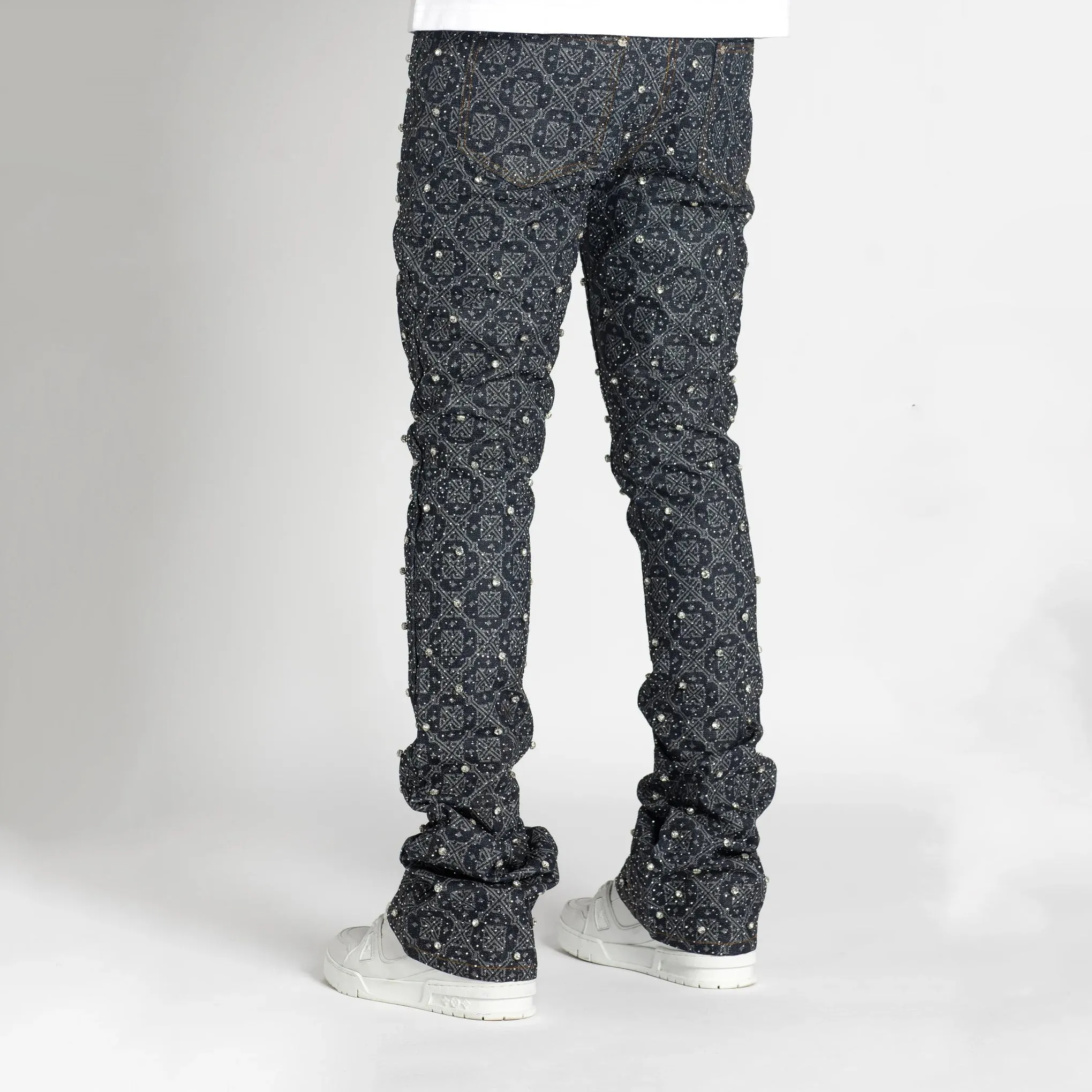 Pearl print casual street jeans