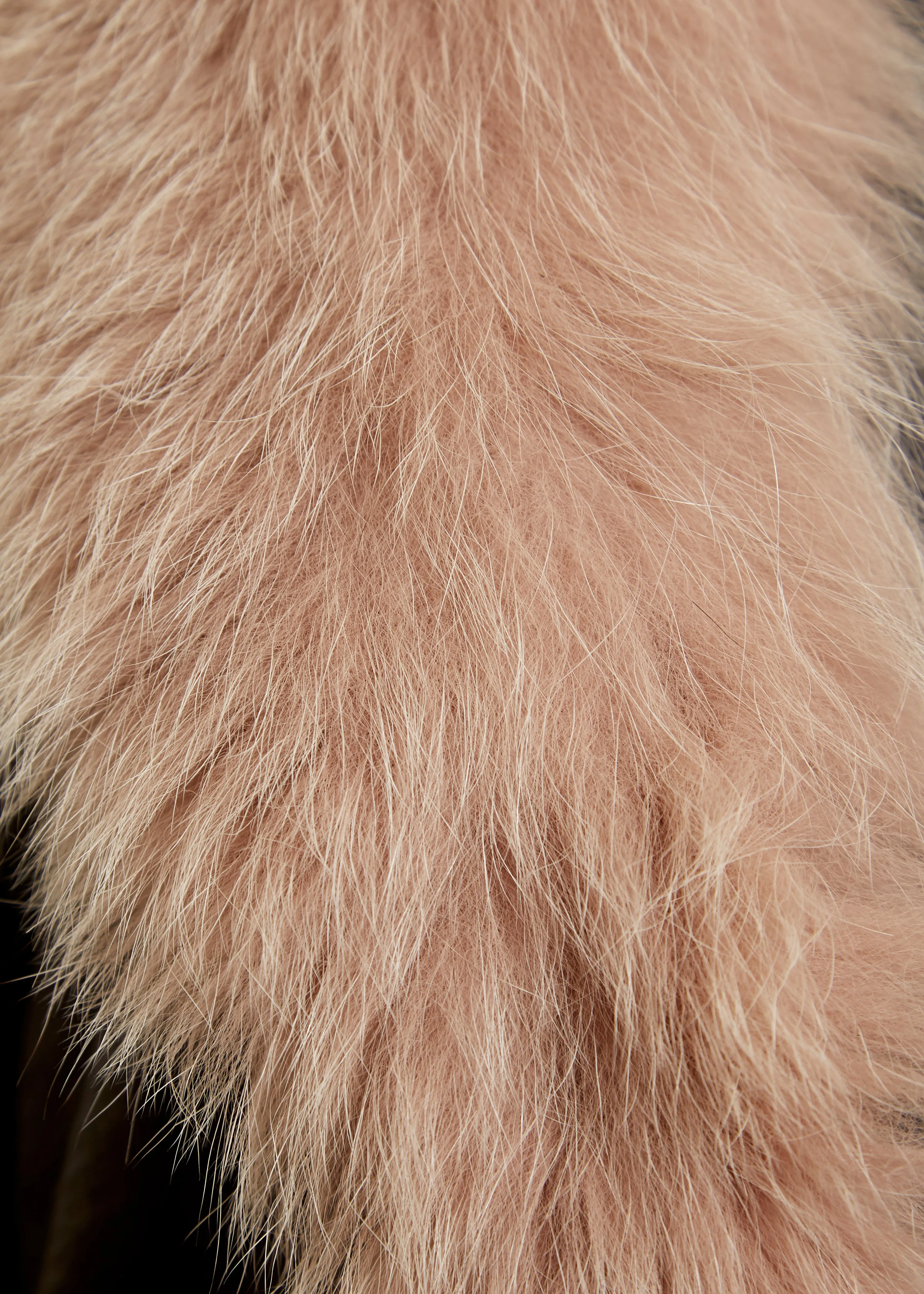 Pink Genuine Fox Fur Collar